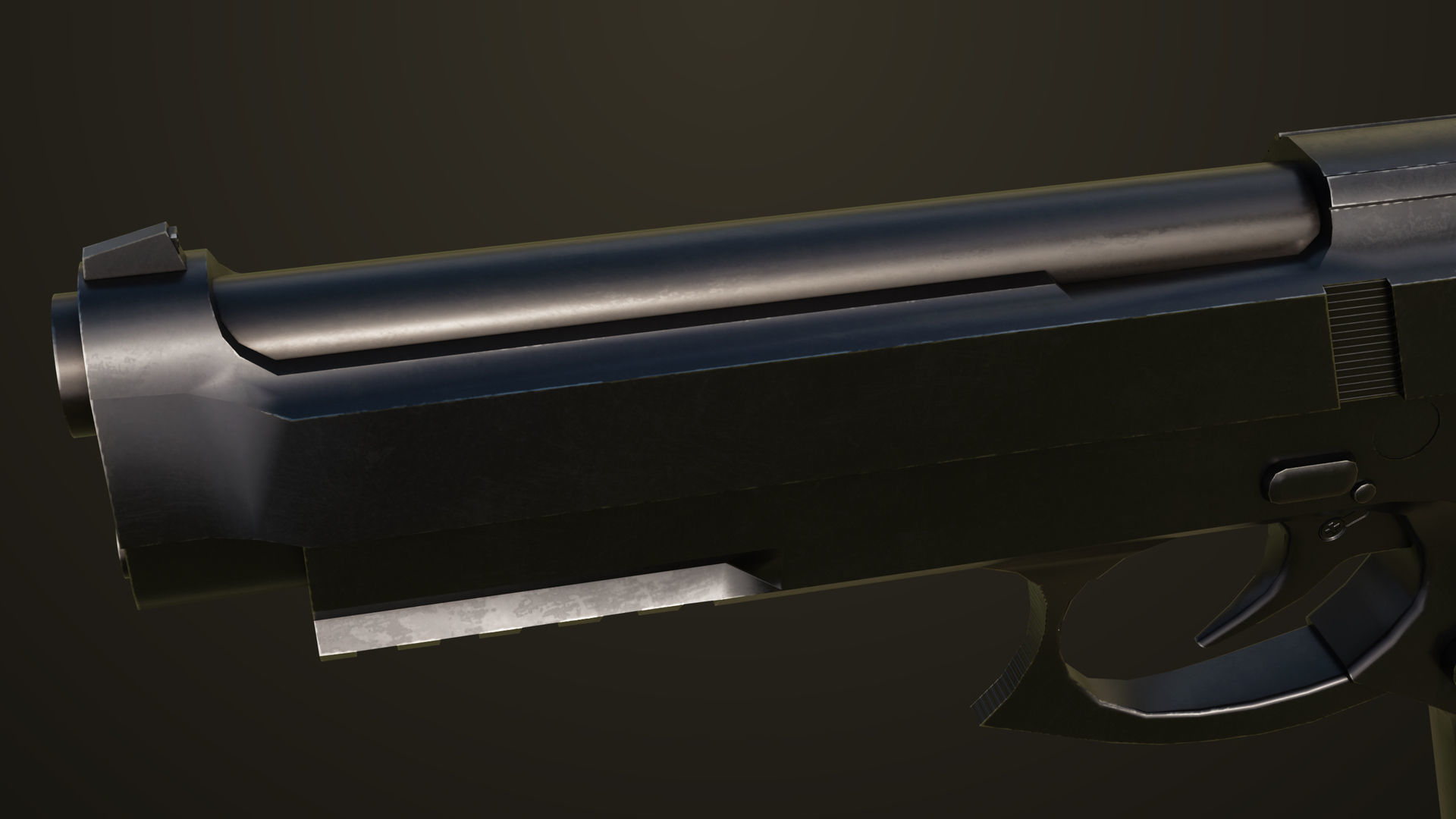 Pistol 01 Black Generic All PBR Unity UE Textures Included Low-poly 3D model_16