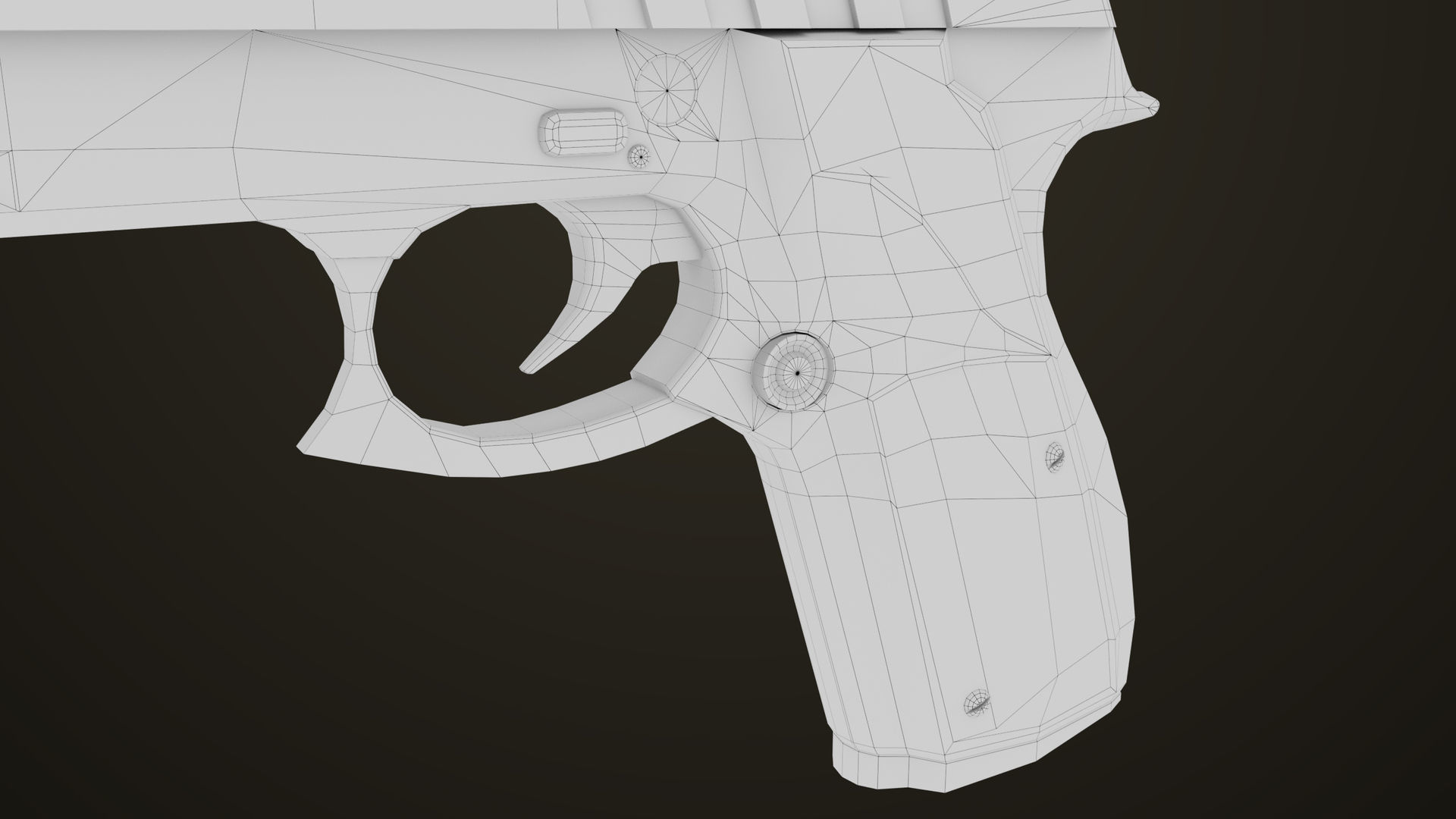 Pistol 01 Black Generic All PBR Unity UE Textures Included Low-poly 3D model_26