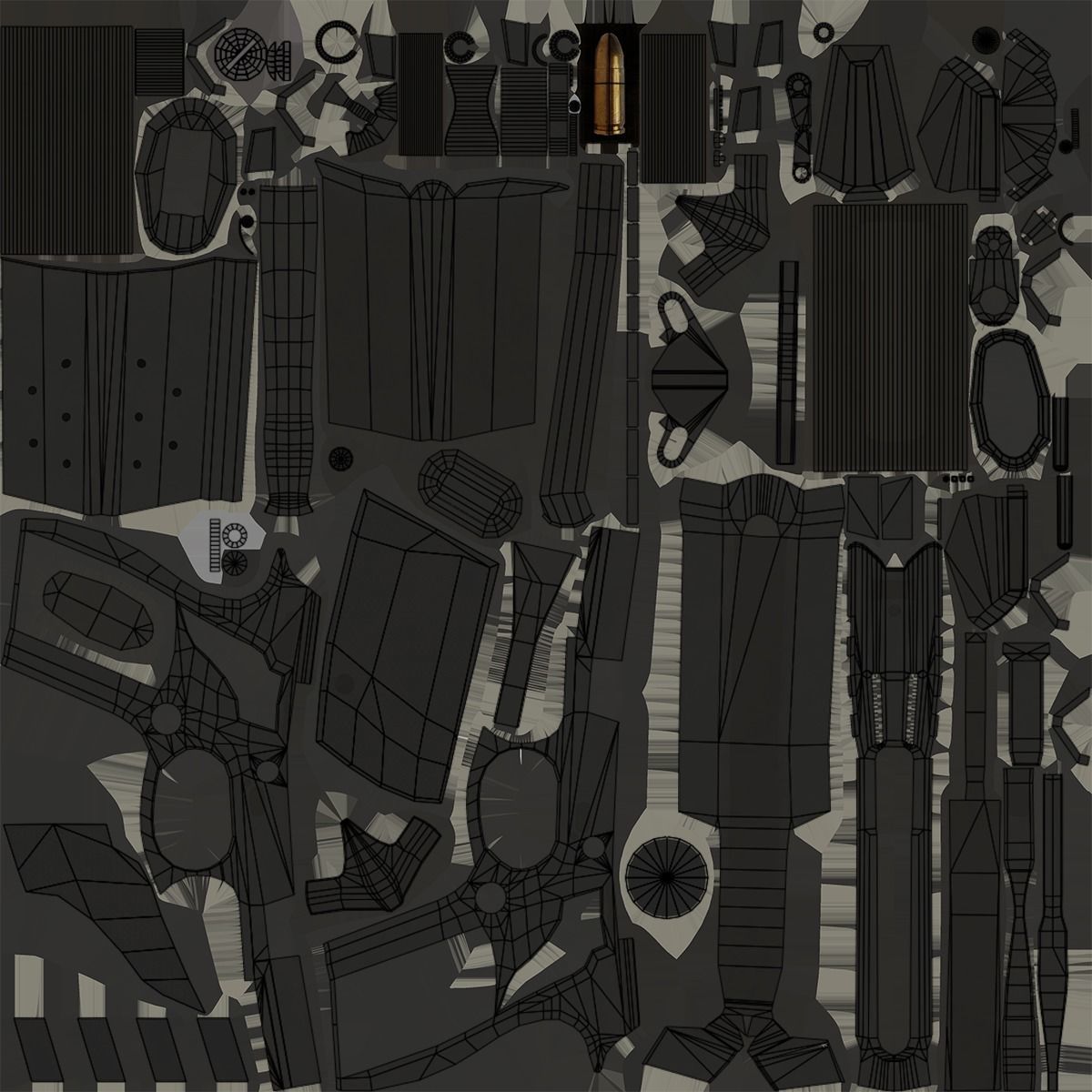 Pistol 01 Black Generic All PBR Unity UE Textures Included Low-poly 3D model_28