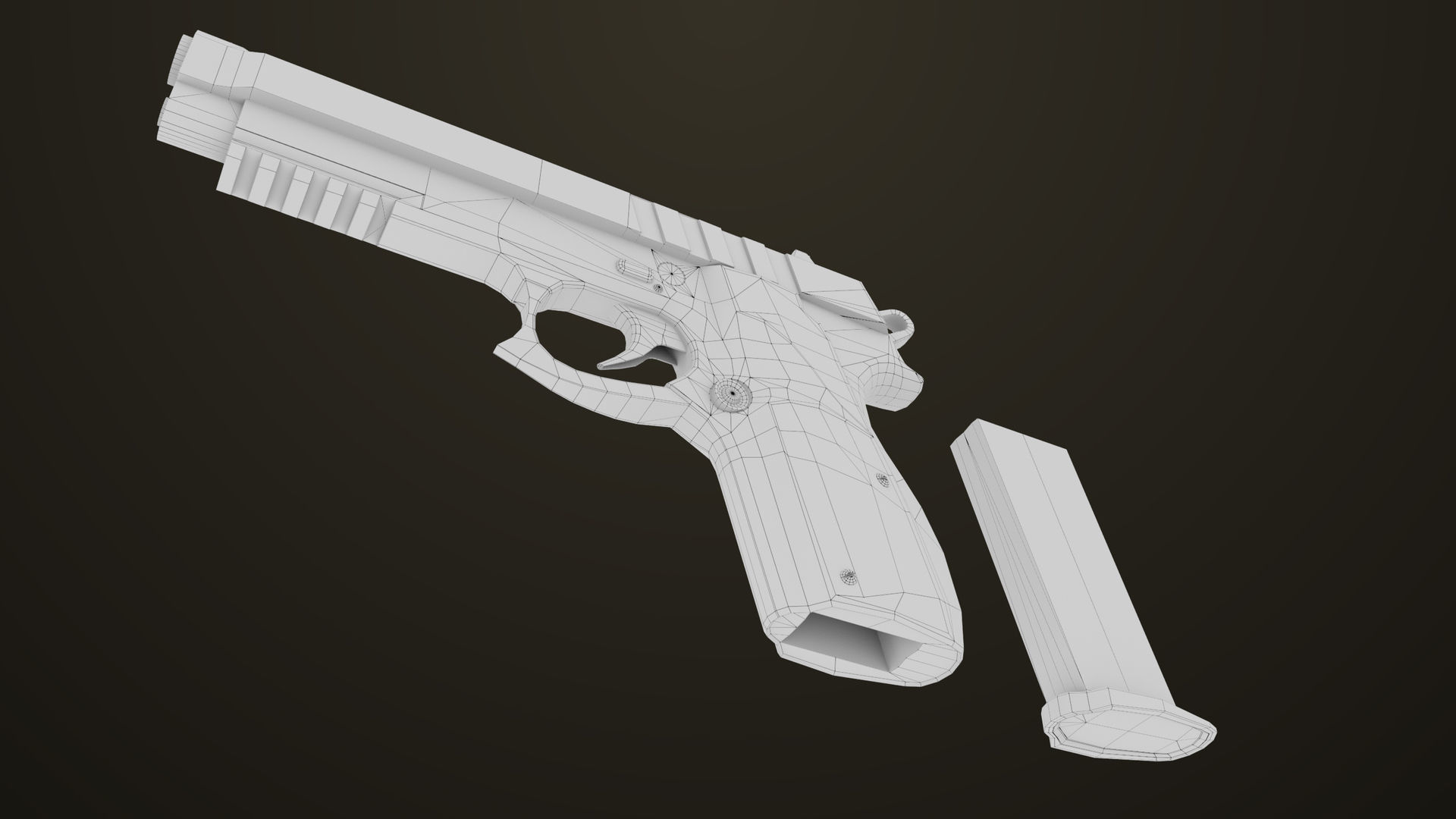 Pistol 01 Black Generic All PBR Unity UE Textures Included Low-poly 3D model_22