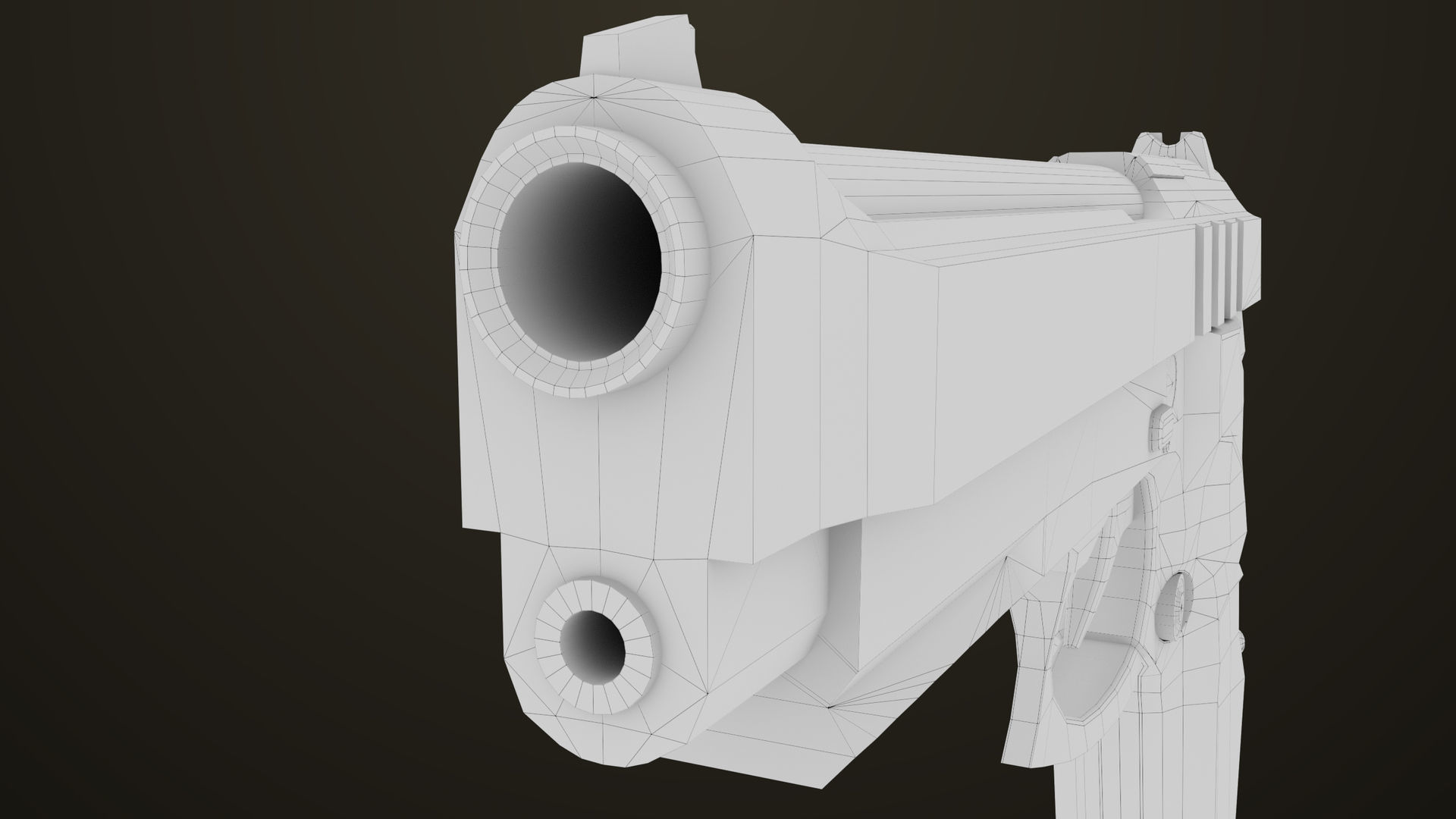 Pistol 01 Black Generic All PBR Unity UE Textures Included Low-poly 3D model_24