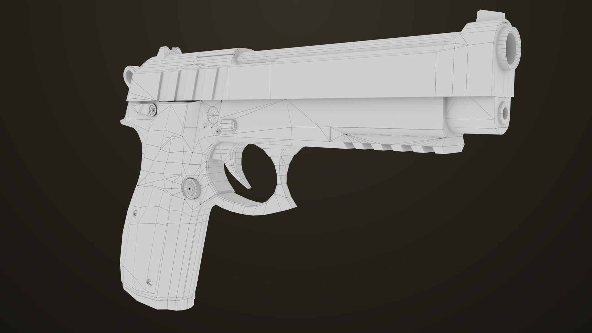 Pistol 01 Black Generic All PBR Unity UE Textures Included Low-poly 3D model_21