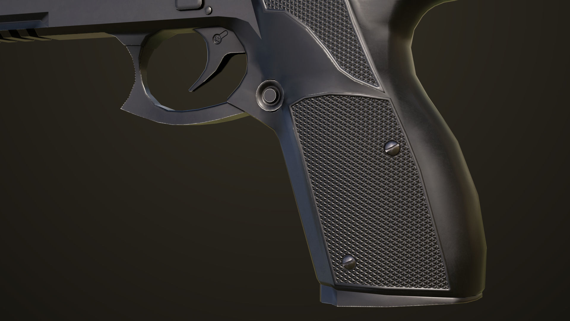 Pistol 01 Black Generic All PBR Unity UE Textures Included Low-poly 3D model_13