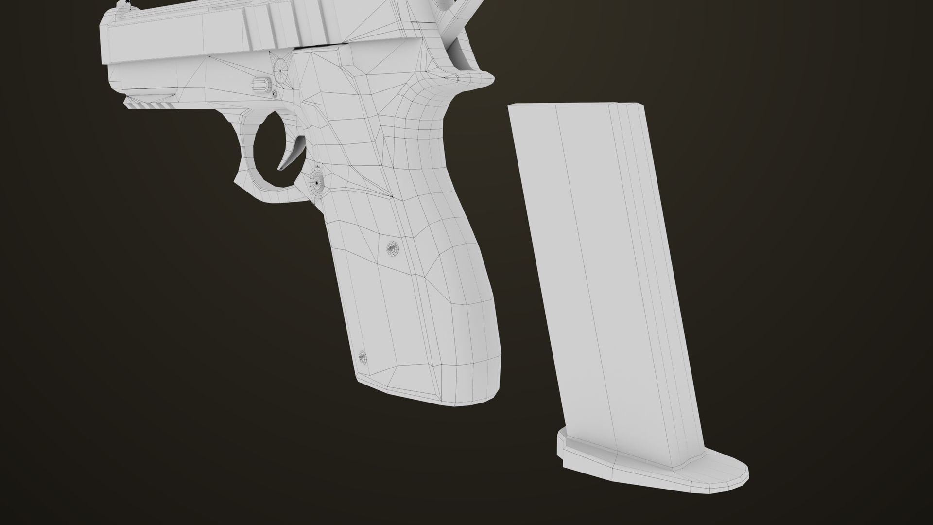 Pistol 01 Black Generic All PBR Unity UE Textures Included Low-poly 3D model_25