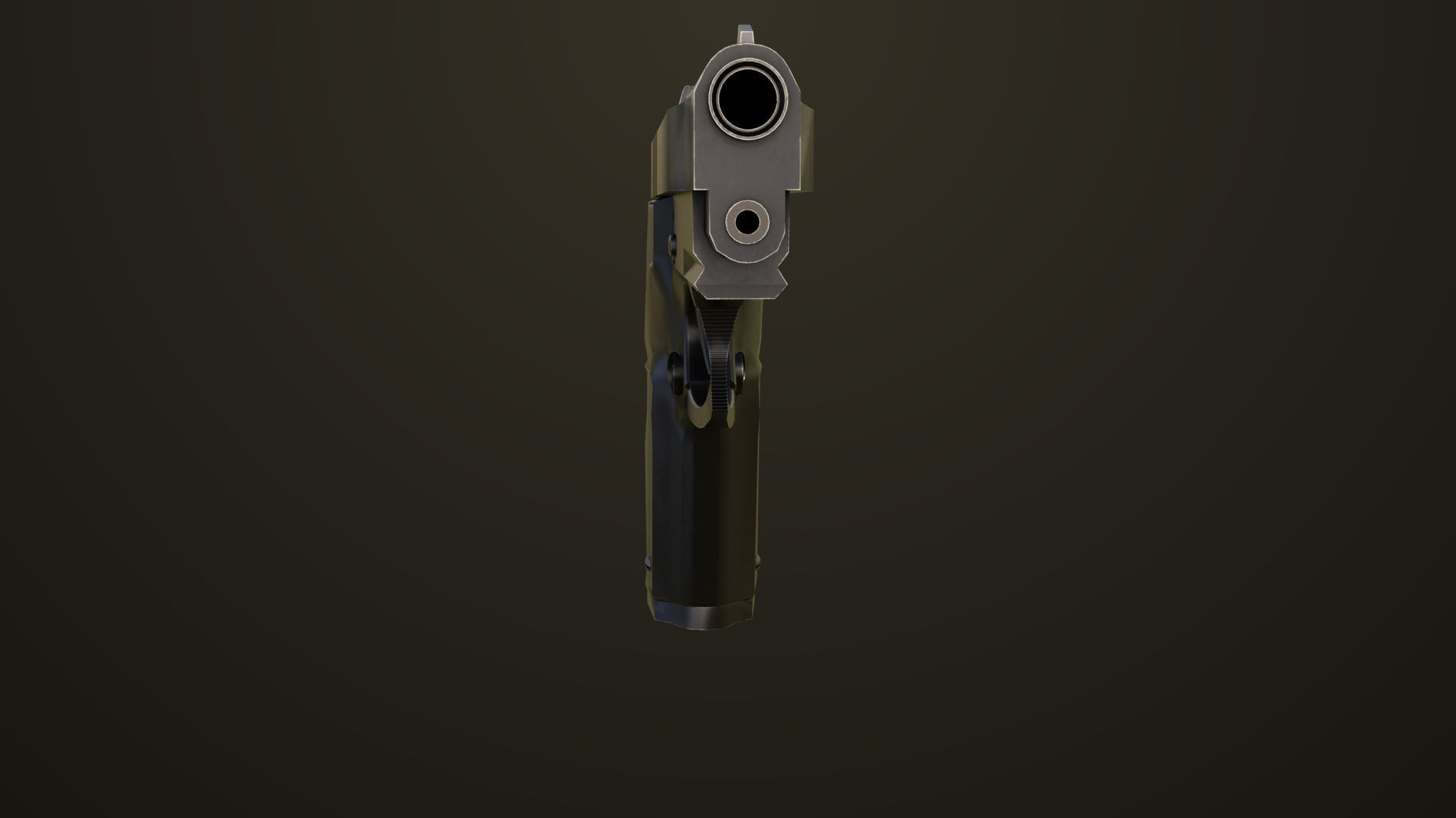 Pistol 01 Black Generic All PBR Unity UE Textures Included Low-poly 3D model_6