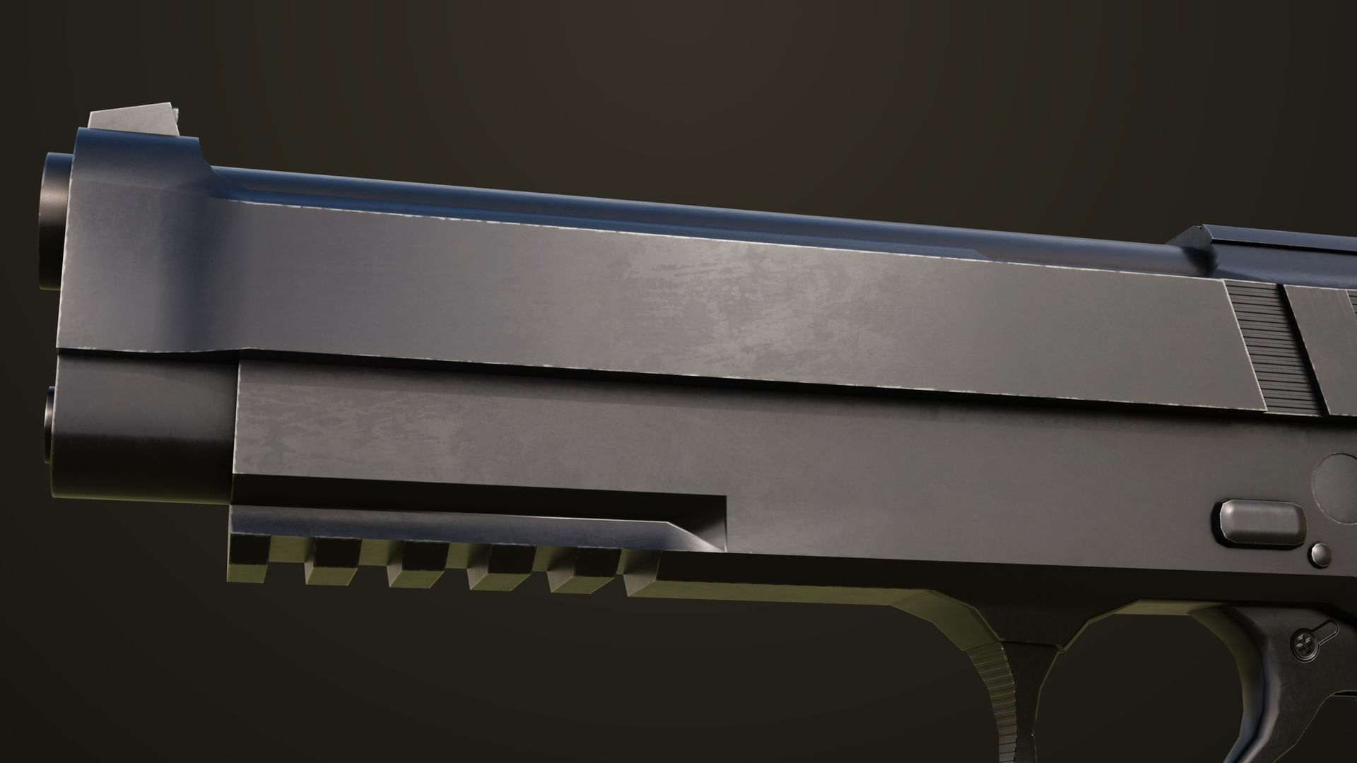 Pistol 01 Black Generic All PBR Unity UE Textures Included Low-poly 3D model_15