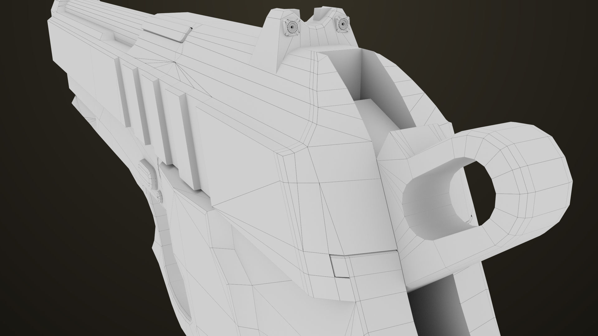 Pistol 01 Black Generic All PBR Unity UE Textures Included Low-poly 3D model_27