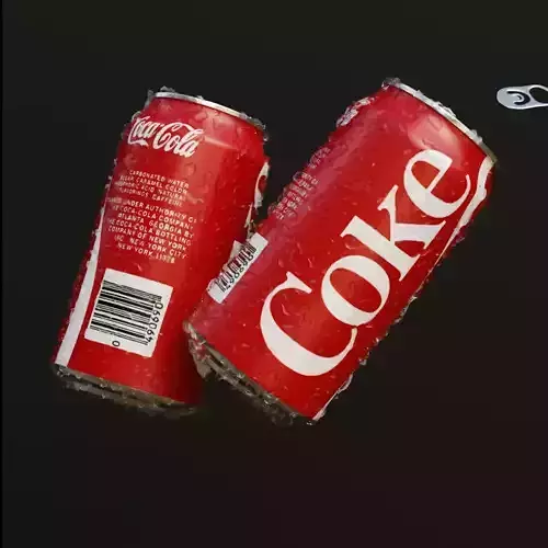 Coke Can Realistic With Droplets 3D model