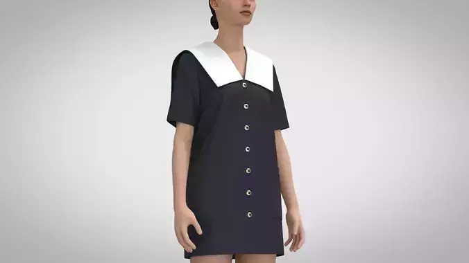 Sailor Collar Jacket Dress