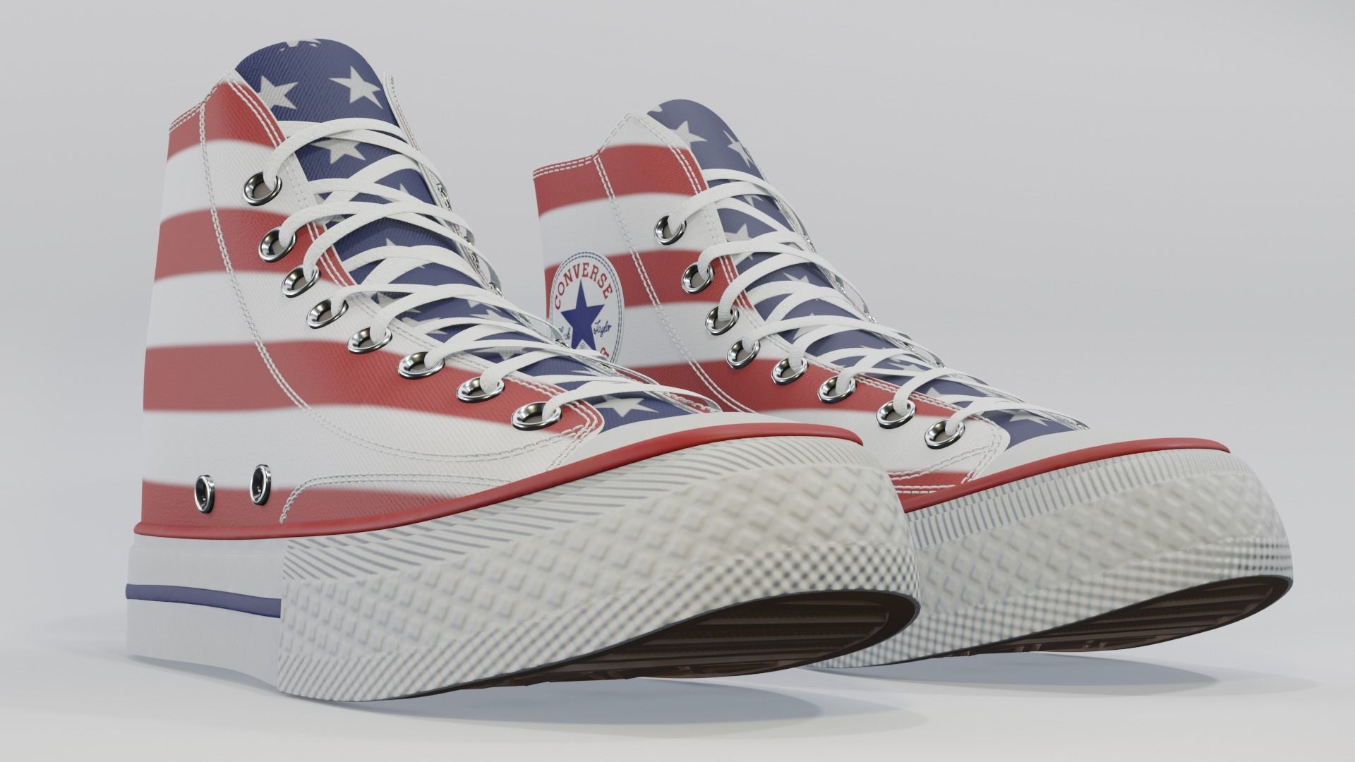 Basketball Leather Shoes Converse All Star USA 3D model_3