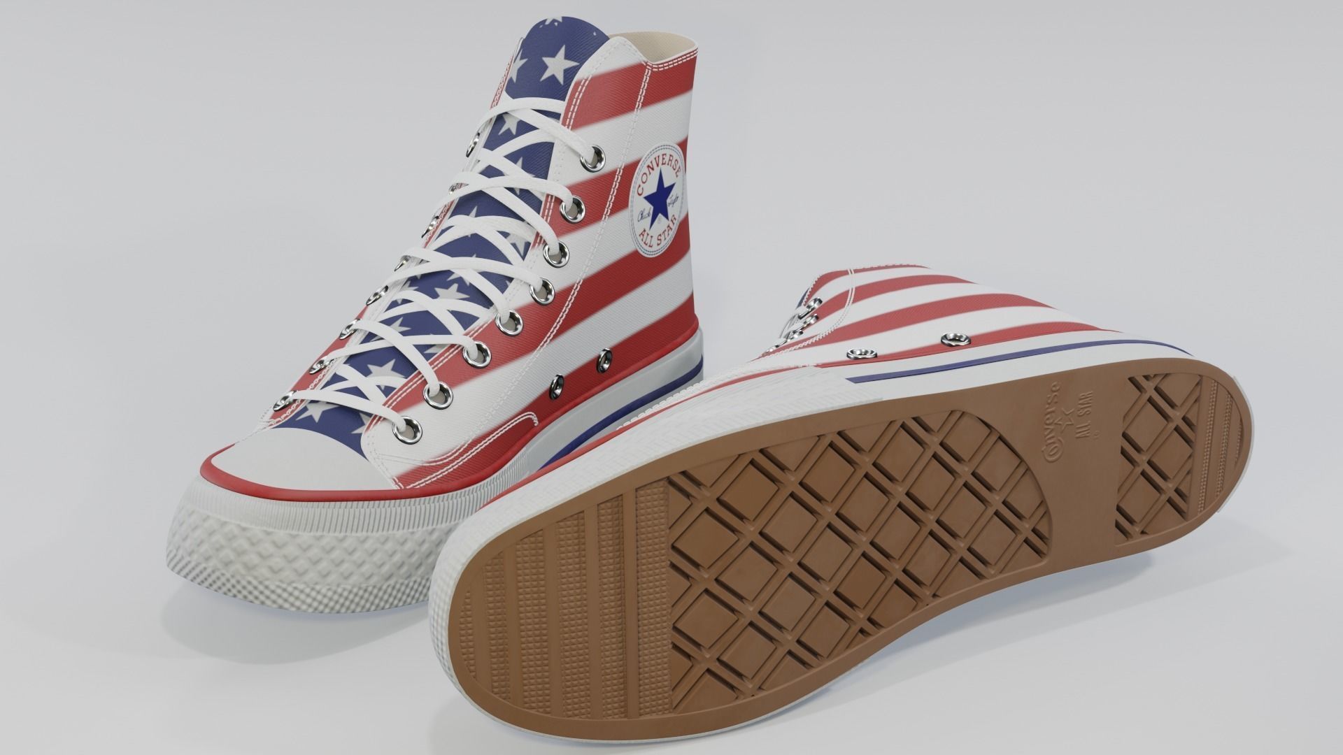 Basketball Leather Shoes Converse All Star USA 3D model_5