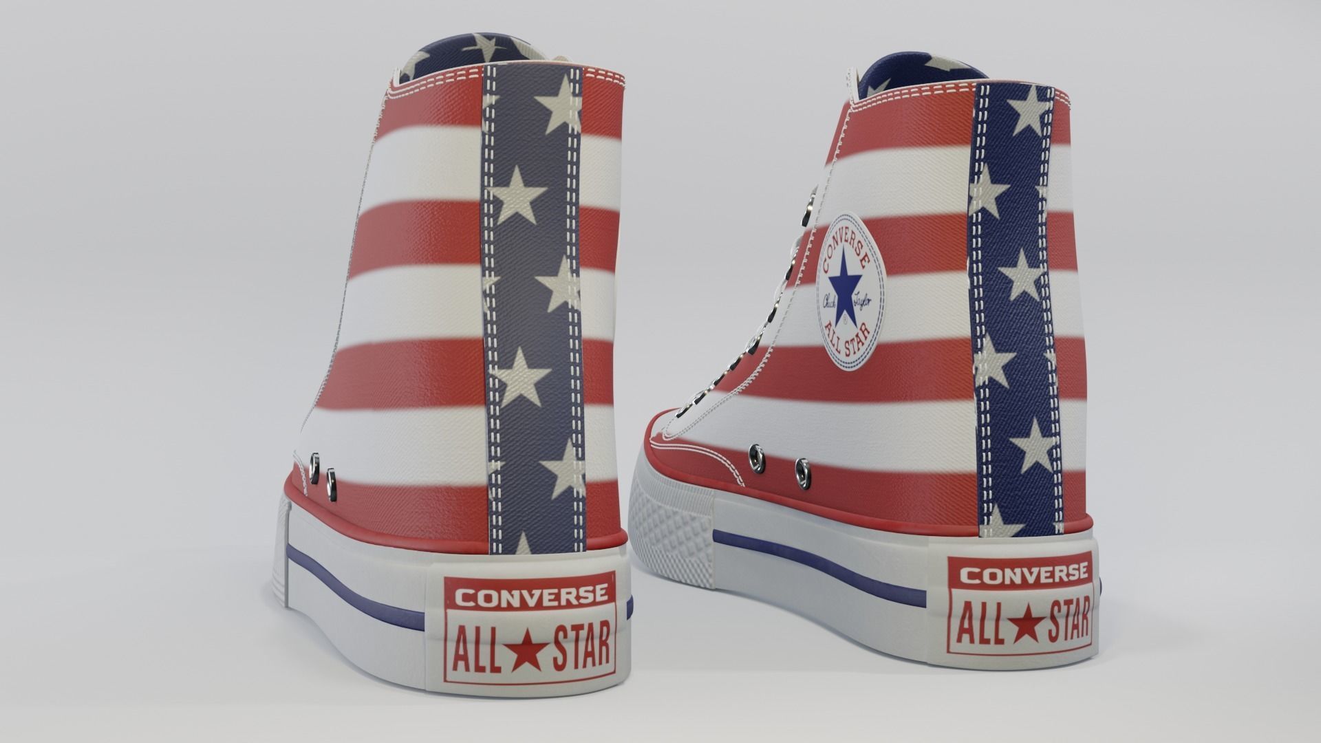 Basketball Leather Shoes Converse All Star USA 3D model_2