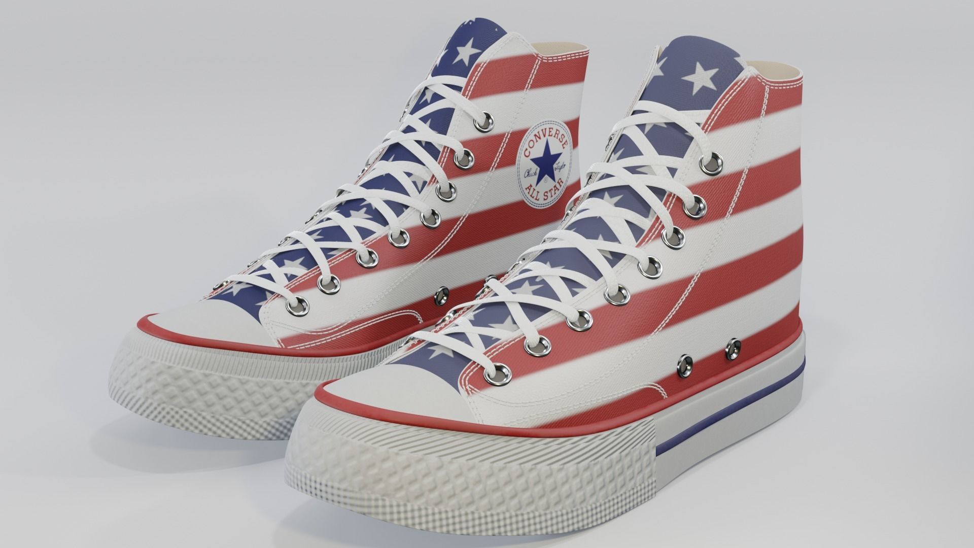 Basketball Leather Shoes Converse All Star USA 3D model_1