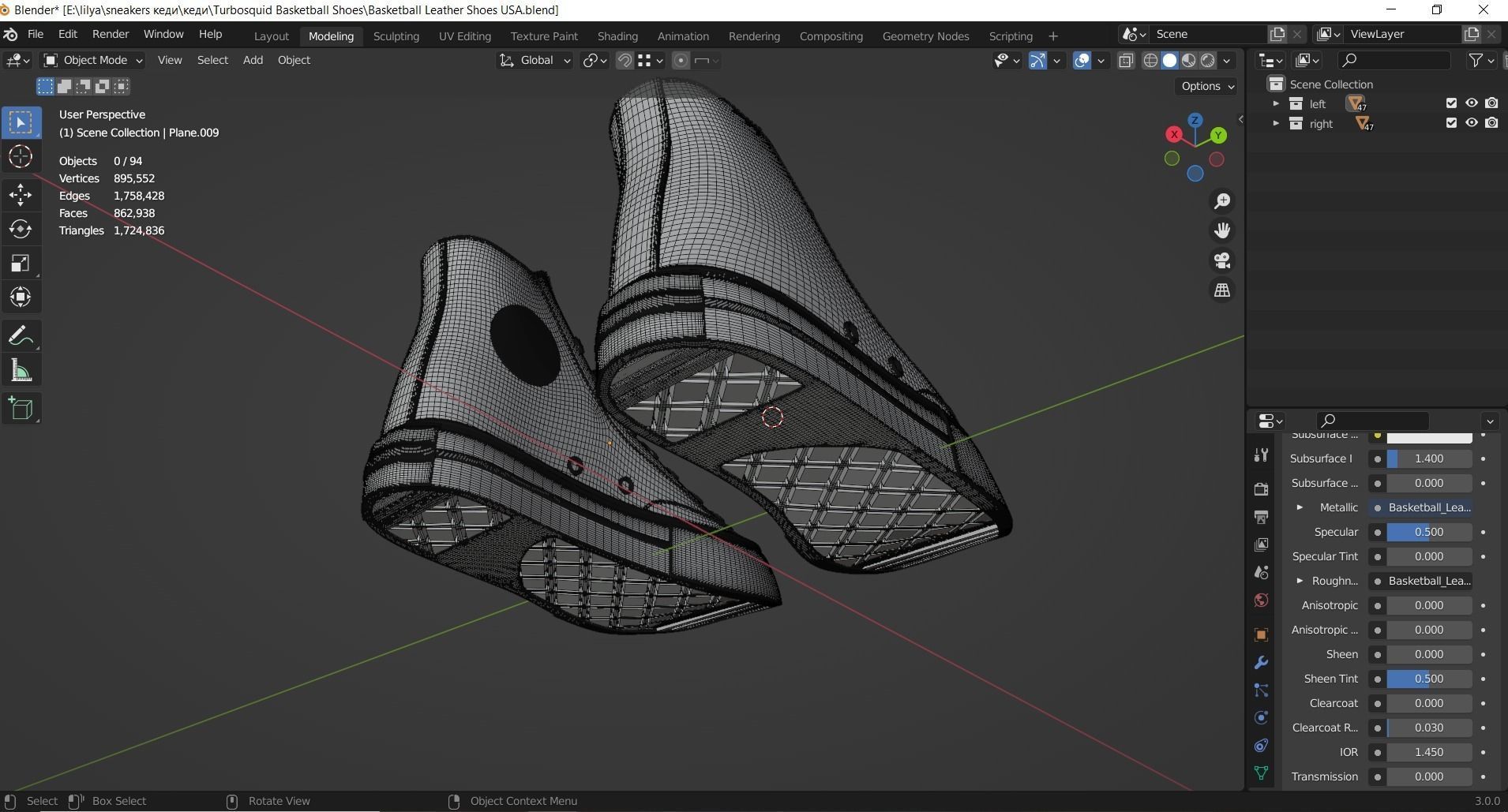 Basketball Leather Shoes Converse All Star USA 3D model_15