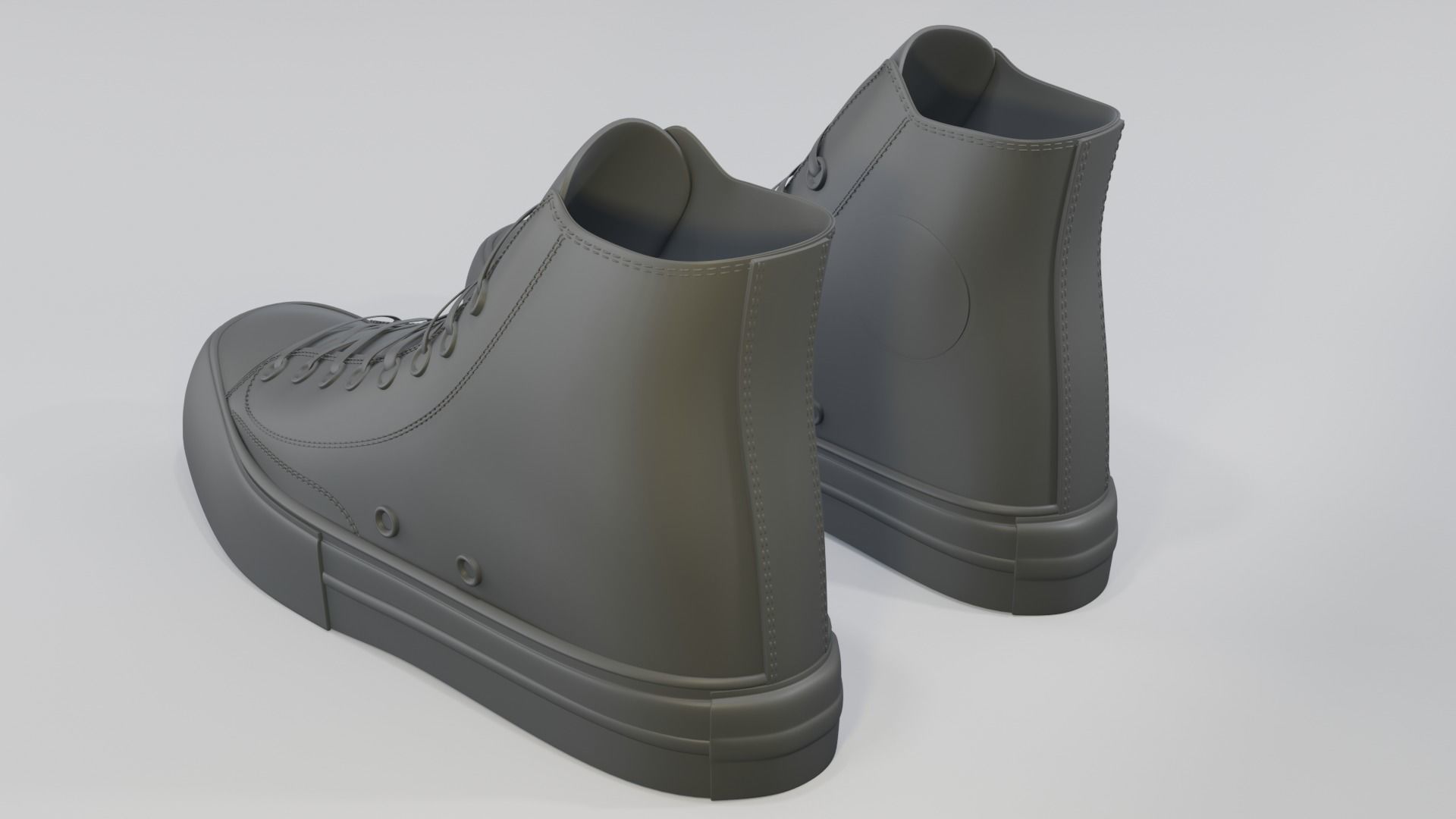 Basketball Leather Shoes Converse All Star White Blue Stars 3D model_7