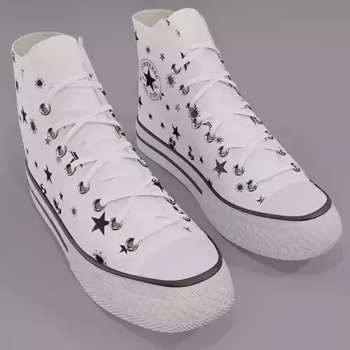 Basketball Leather Shoes Converse All Star White Star Snowflakes