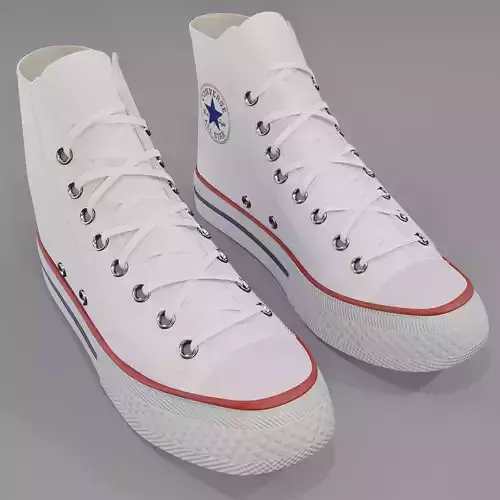 Basketball Leather Shoes Converse All Star White 3D model