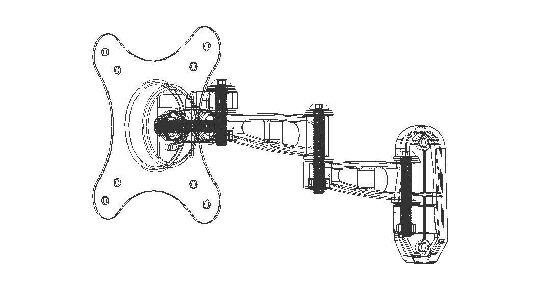Adjustable Swivel Monitor Mounts 3D model_28