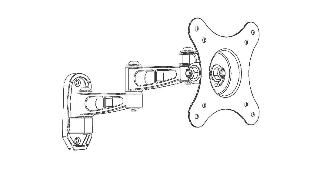 Adjustable Swivel Monitor Mounts 3D model_38