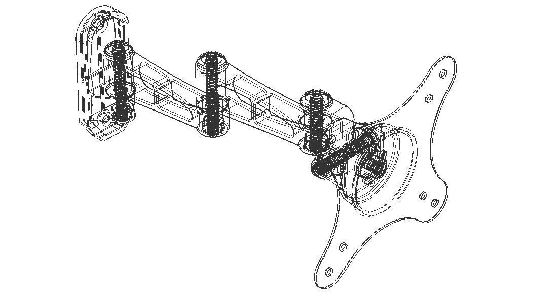 Adjustable Swivel Monitor Mounts 3D model_36
