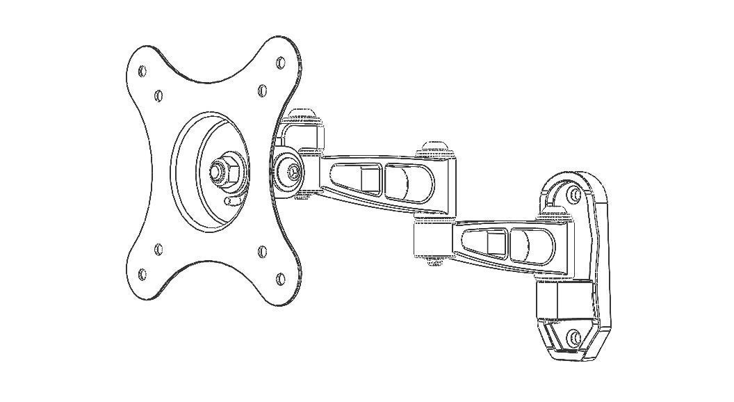 Adjustable Swivel Monitor Mounts 3D model_26