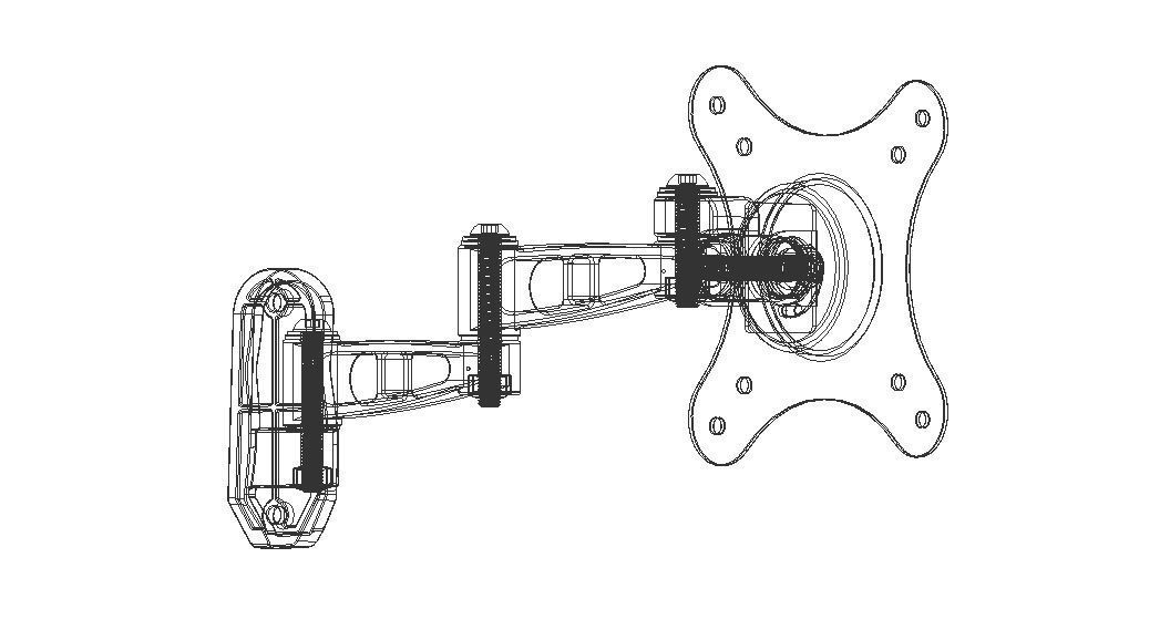Adjustable Swivel Monitor Mounts 3D model_40