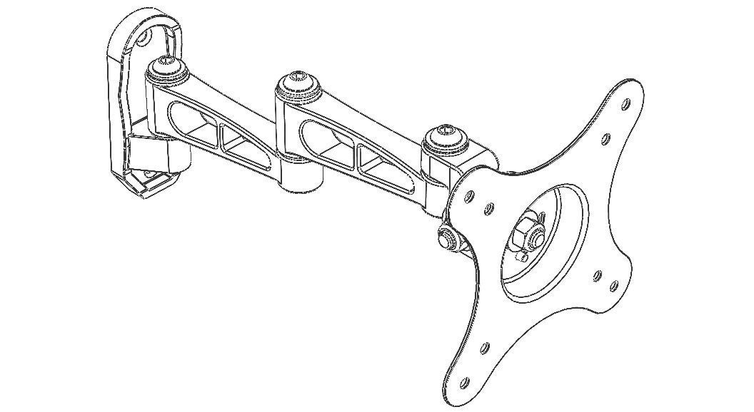 Adjustable Swivel Monitor Mounts 3D model_34