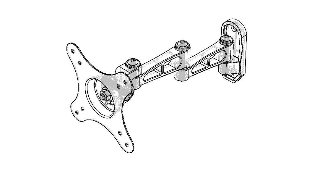 Adjustable Swivel Monitor Mounts 3D model_3