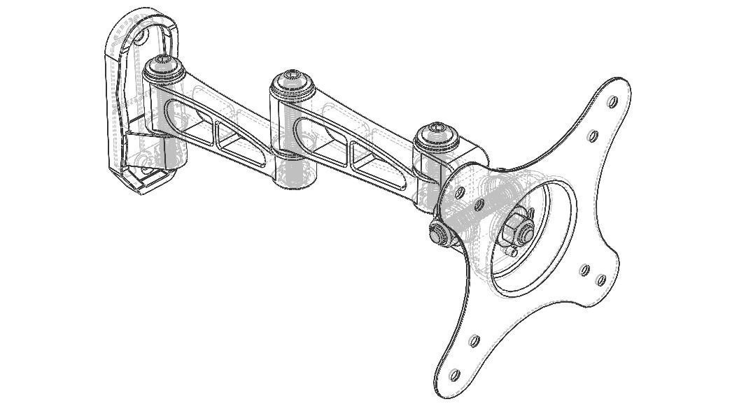 Adjustable Swivel Monitor Mounts 3D model_35