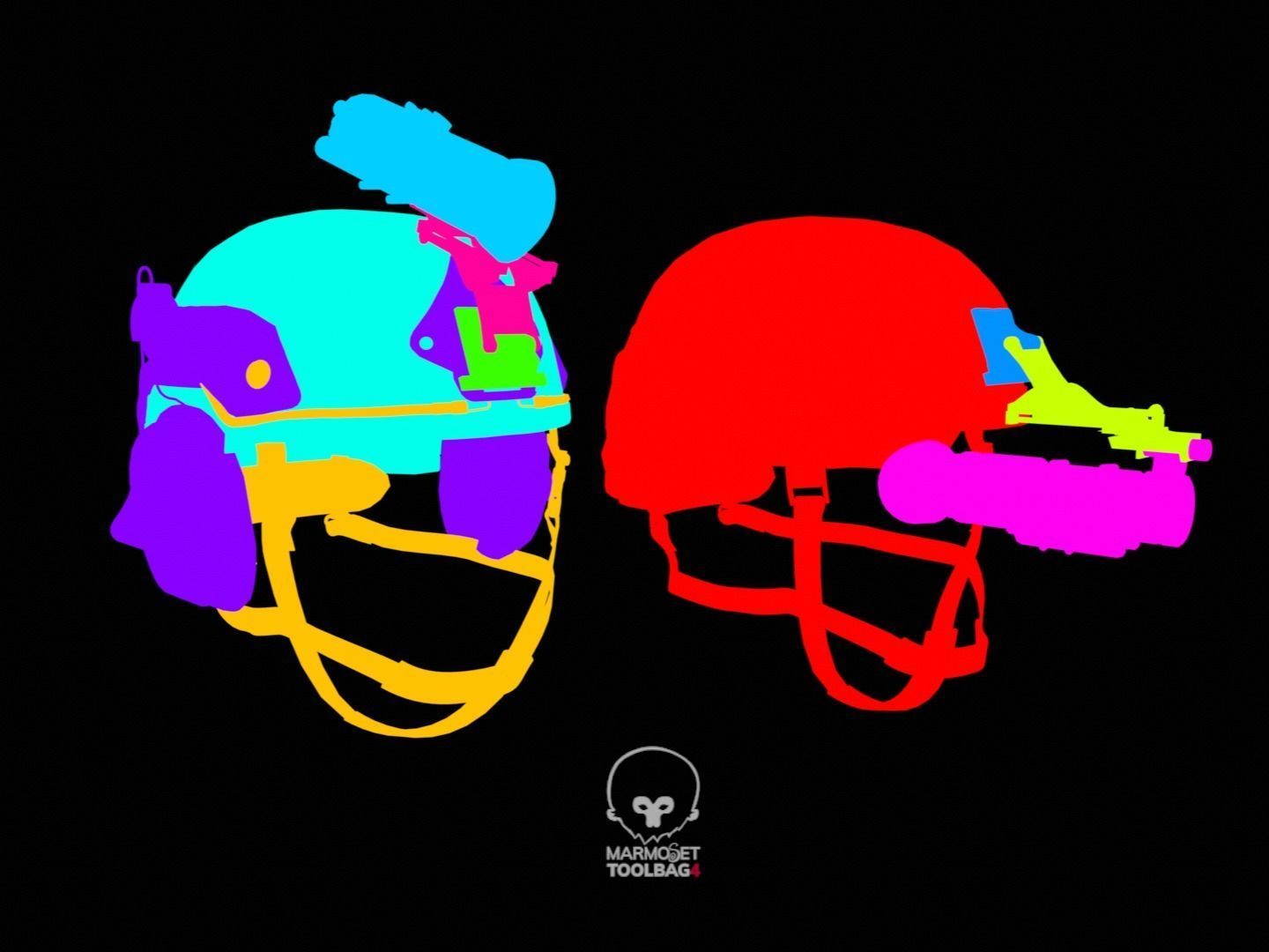 Military helmet game ready 3D model Low-poly 3D model_14