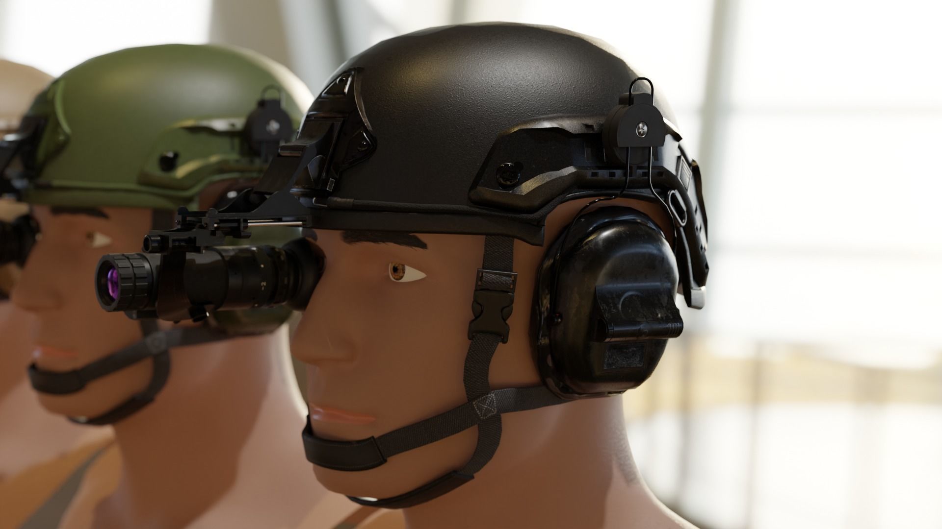 Military helmet game ready 3D model Low-poly 3D model_6