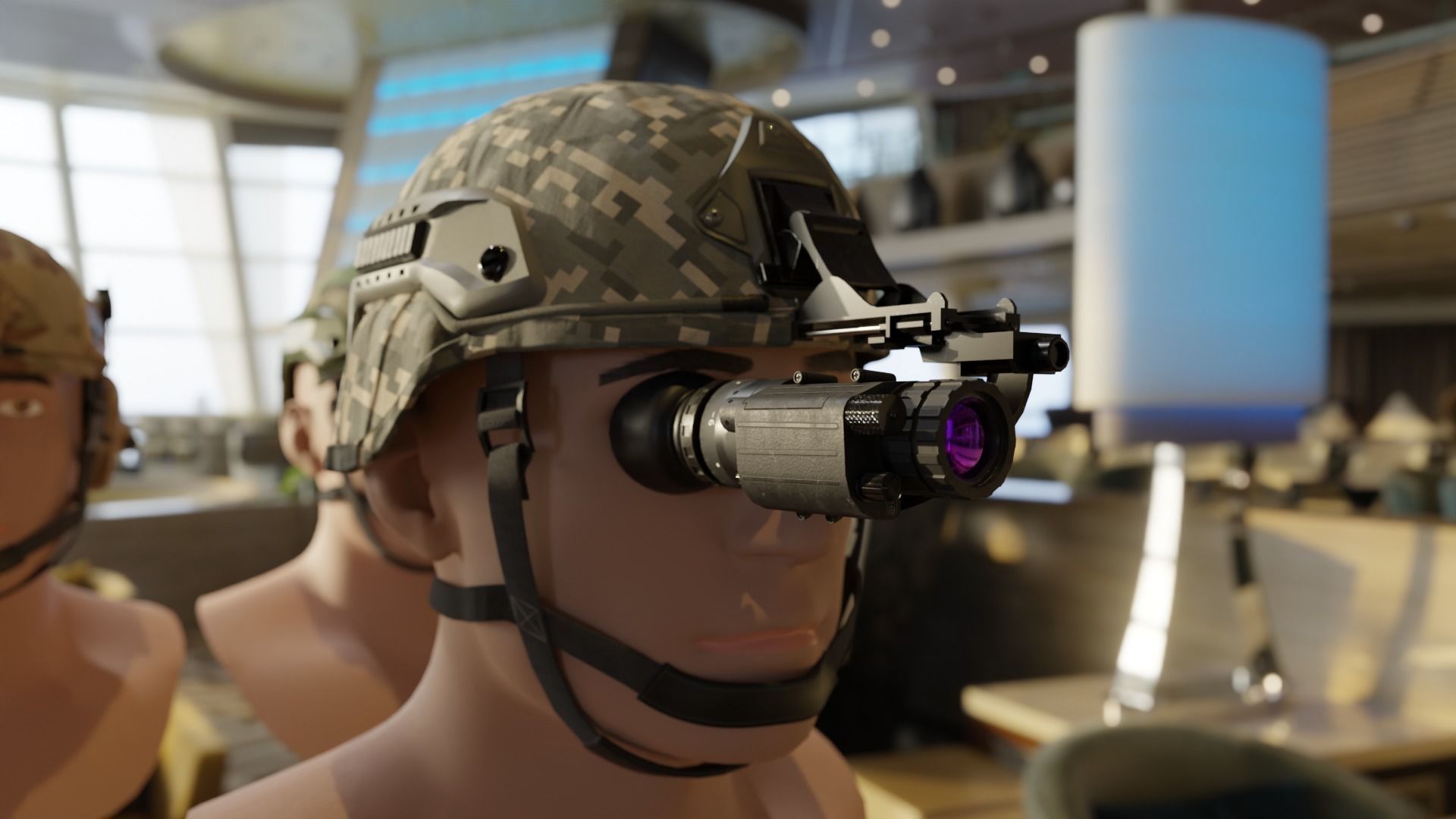 Military helmet game ready 3D model Low-poly 3D model_8