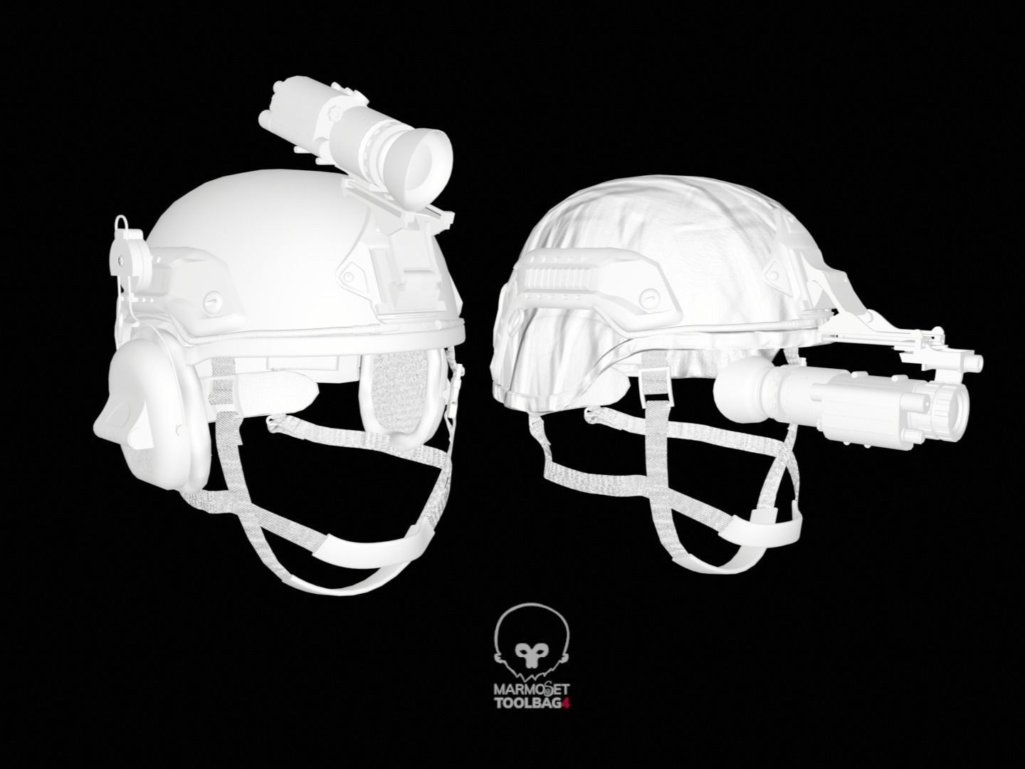 Military helmet game ready 3D model Low-poly 3D model_18