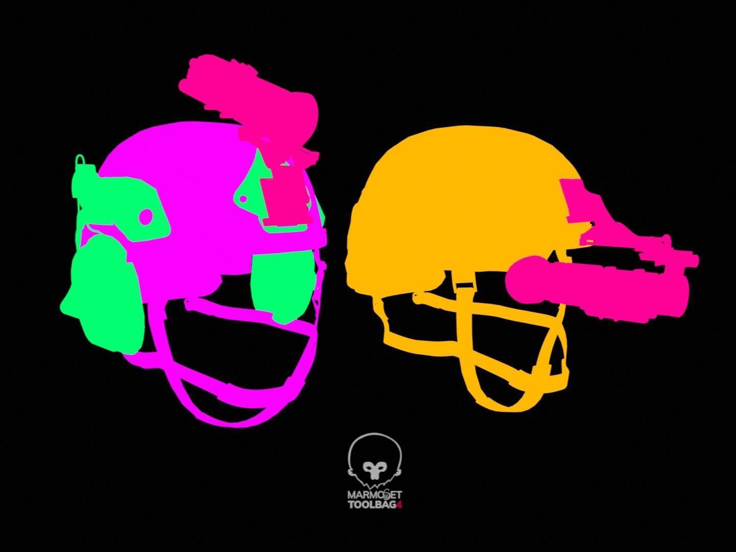 Military helmet game ready 3D model Low-poly 3D model_13