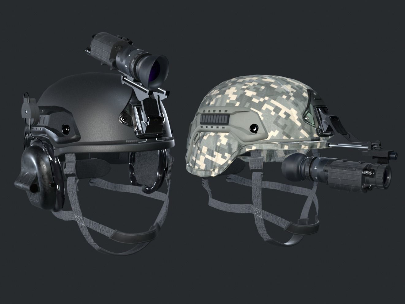 Military helmet game ready 3D model Low-poly 3D model_3
