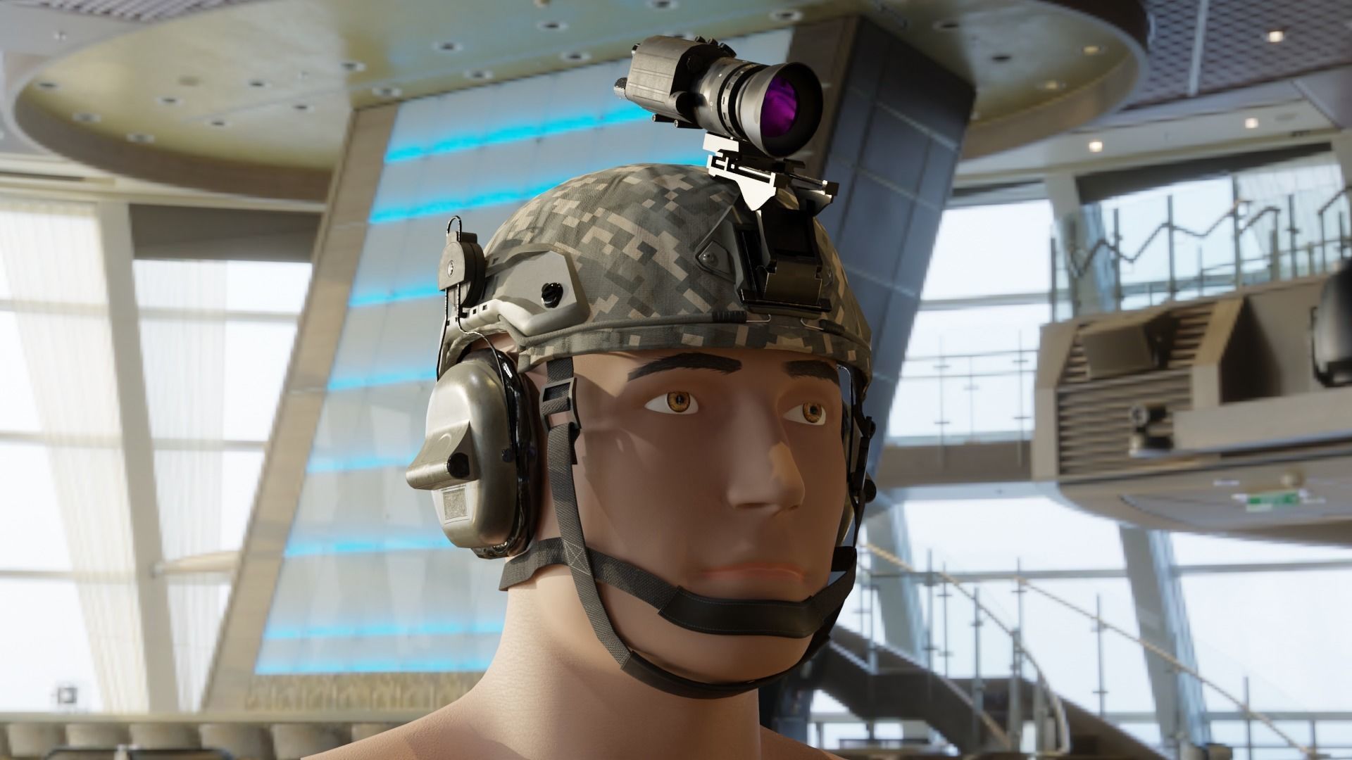 Military helmet game ready 3D model Low-poly 3D model_10