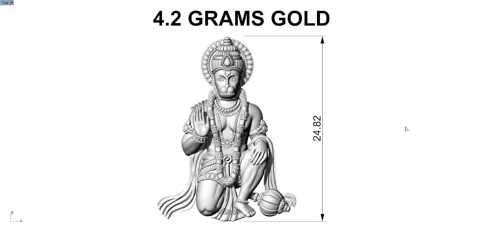 HUNUMAN PENDENT 3D print model_6