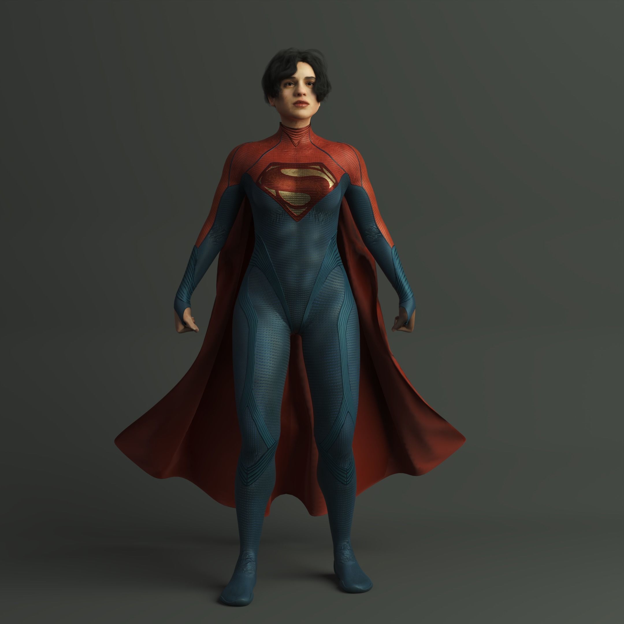 Supergirl Sasha Calle The Flash 2023 3d Model Rigged 3D model_2