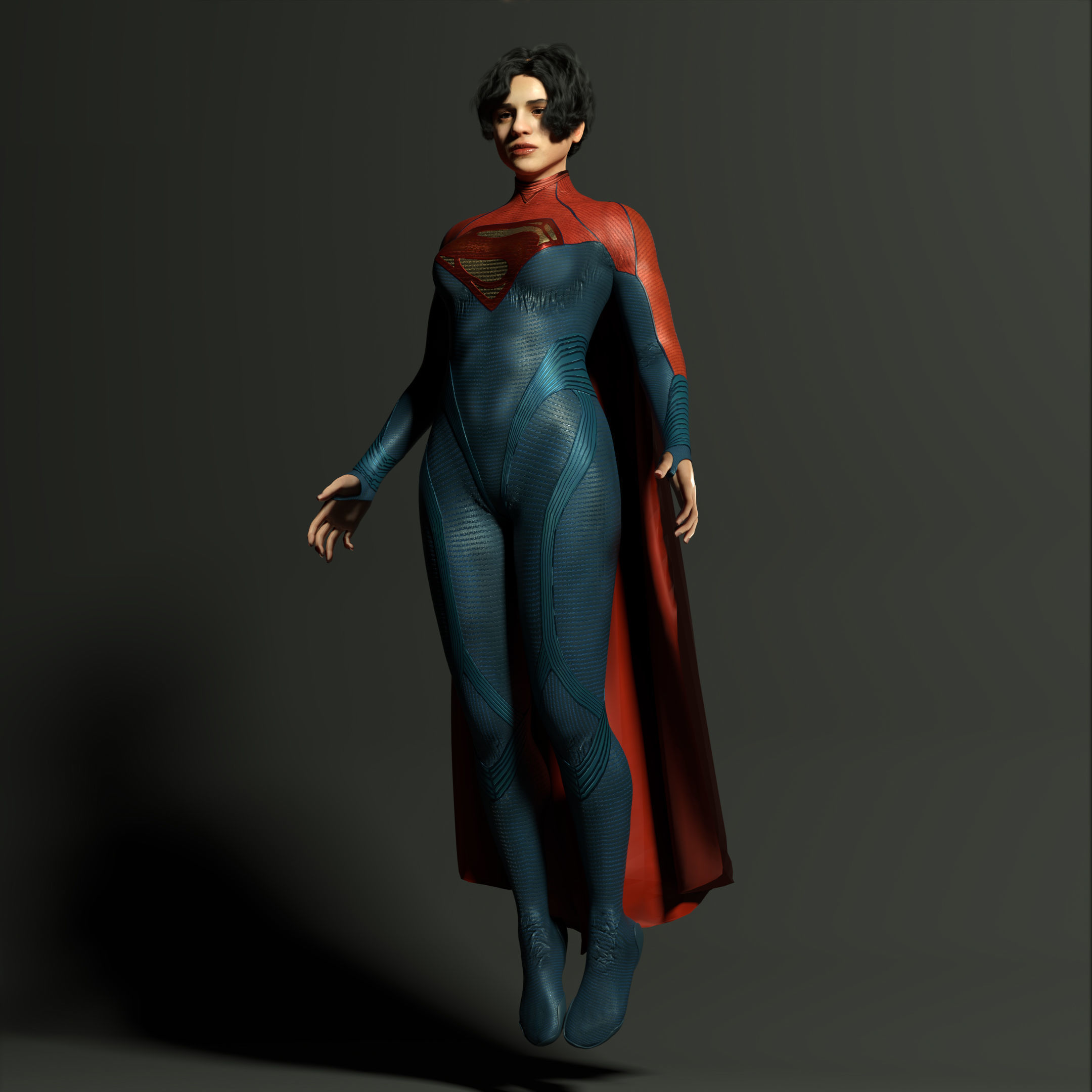 Supergirl Sasha Calle The Flash 2023 3d Model Rigged 3D model_1