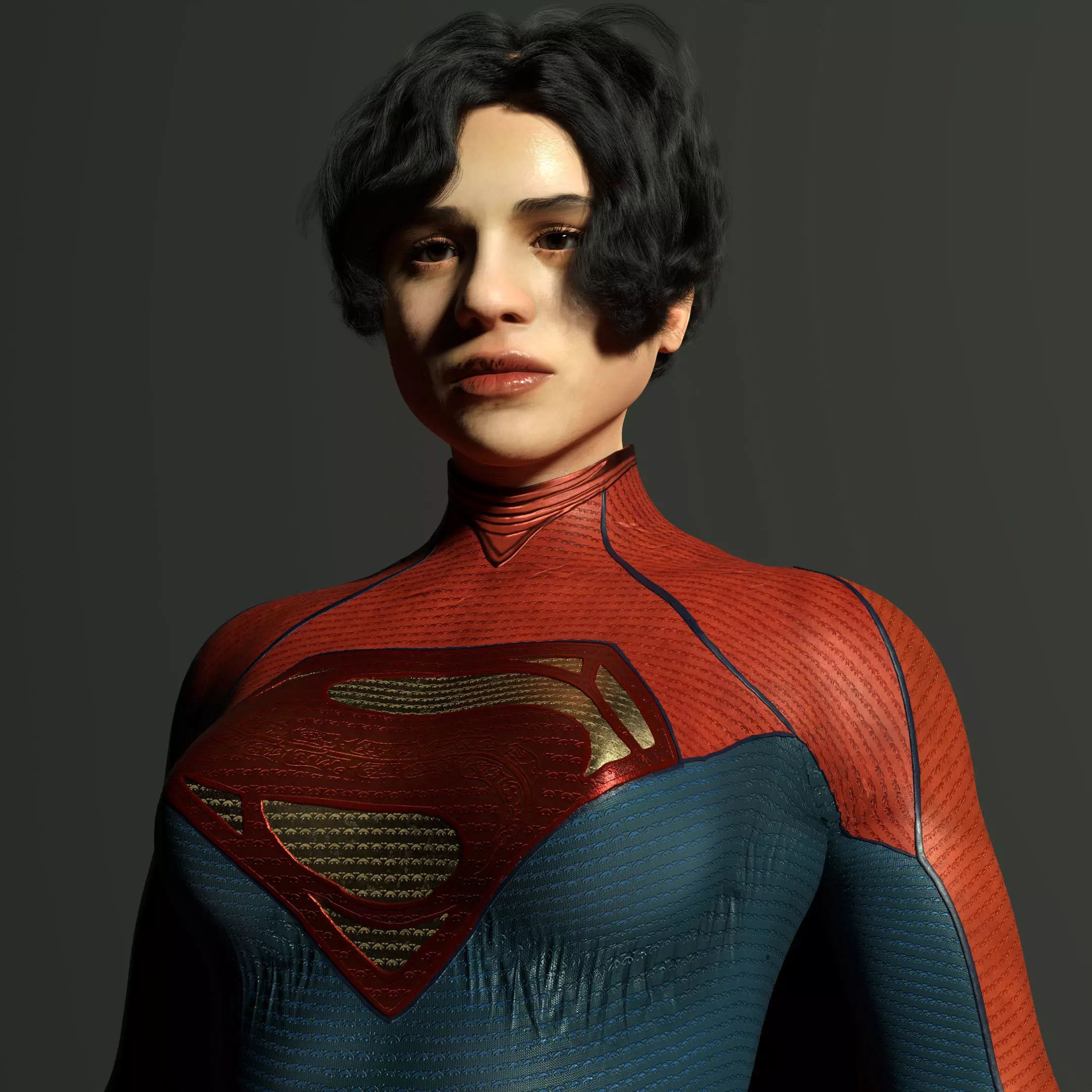 Supergirl Sasha Calle The Flash 2023 3d Model Rigged 3D model_0