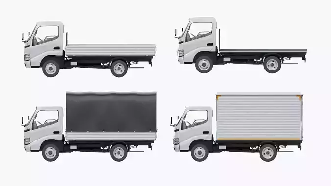 Toyota Dyna 1999 Base Set Low-poly 3D model