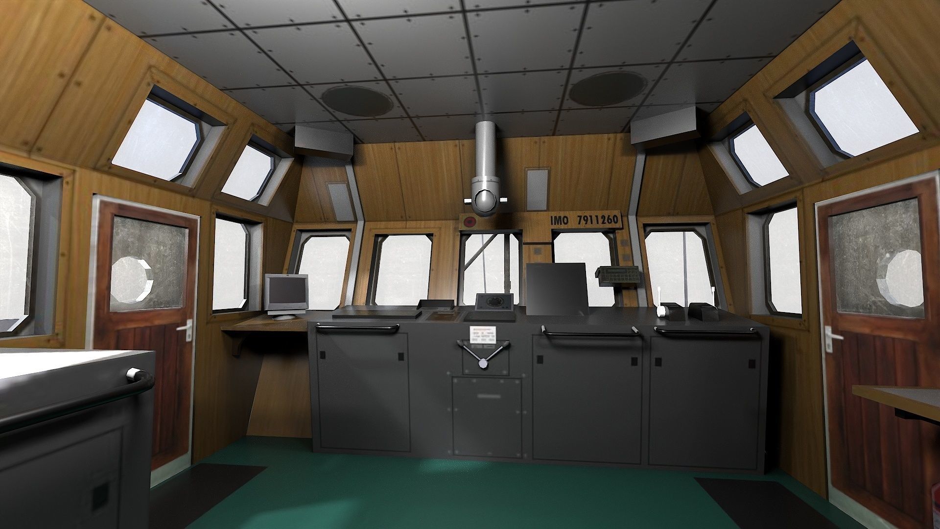 AHTS VOS Hunter 1979 Anchor handling tug supply Low-poly 3D model_11