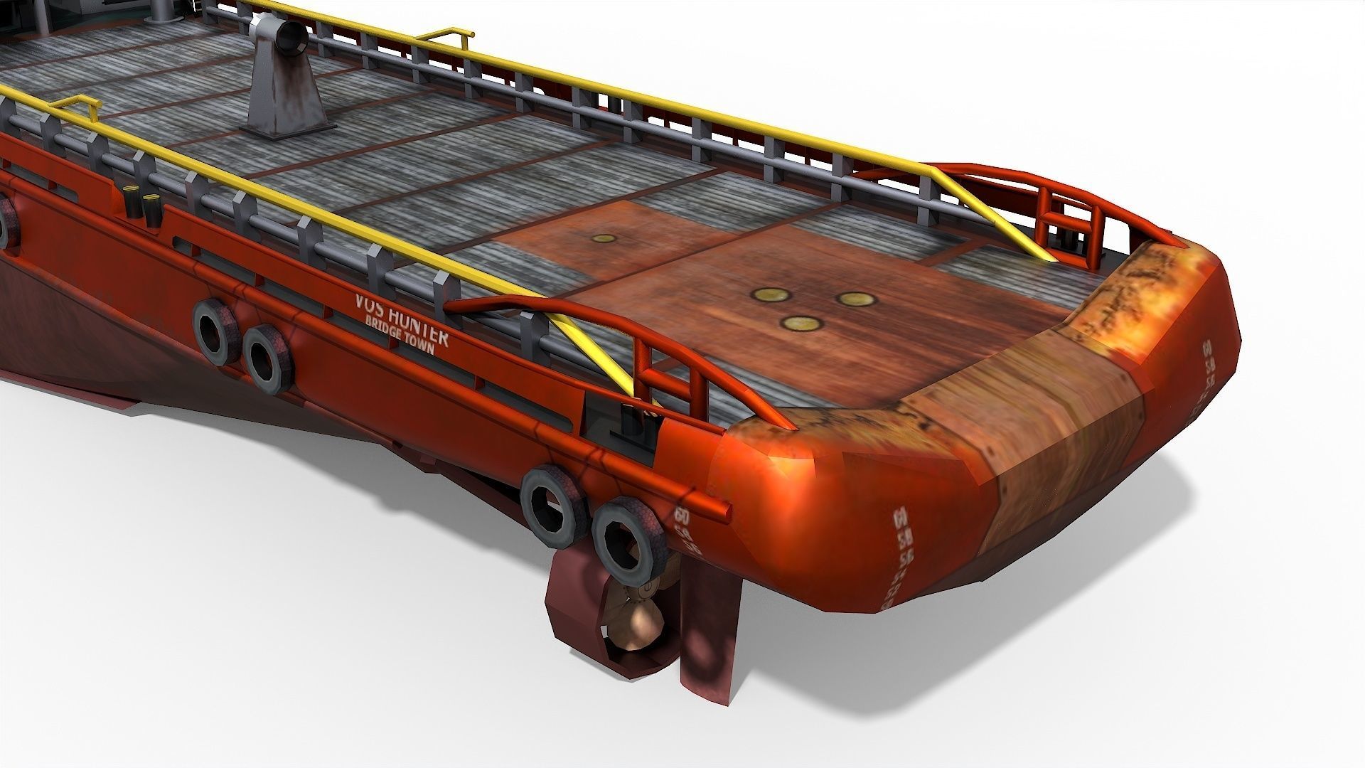 AHTS VOS Hunter 1979 Anchor handling tug supply Low-poly 3D model_7