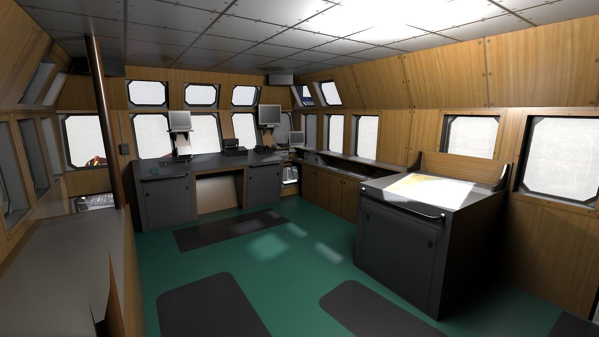 AHTS VOS Hunter 1979 Anchor handling tug supply Low-poly 3D model_13