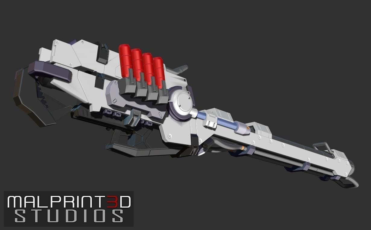 Hyper Mega Bazooka Launcher MG Scale 3D print model_4