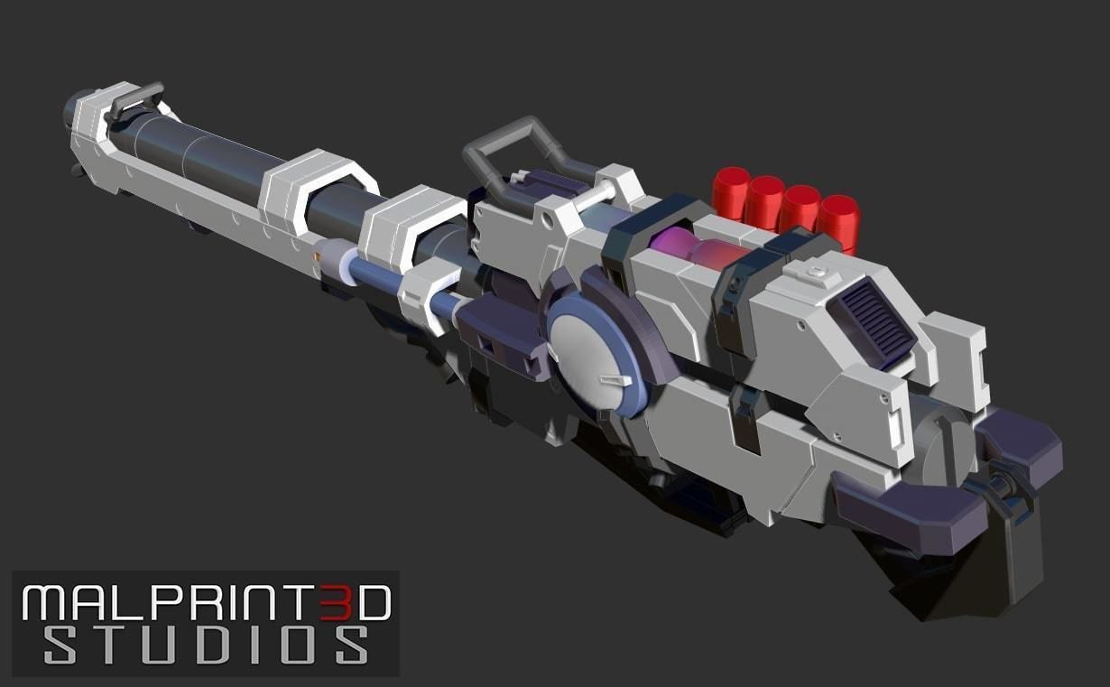 Hyper Mega Bazooka Launcher MG Scale 3D print model_3