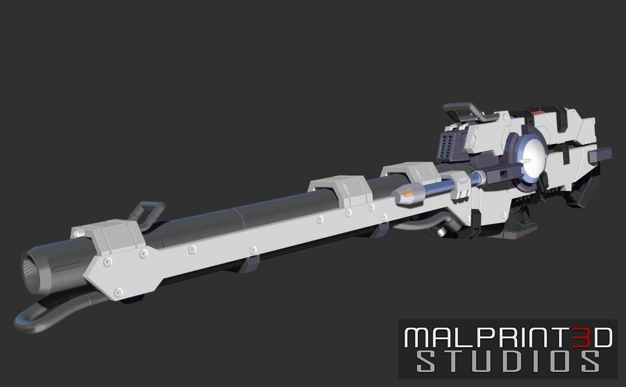 Hyper Mega Bazooka Launcher MG Scale 3D print model_1