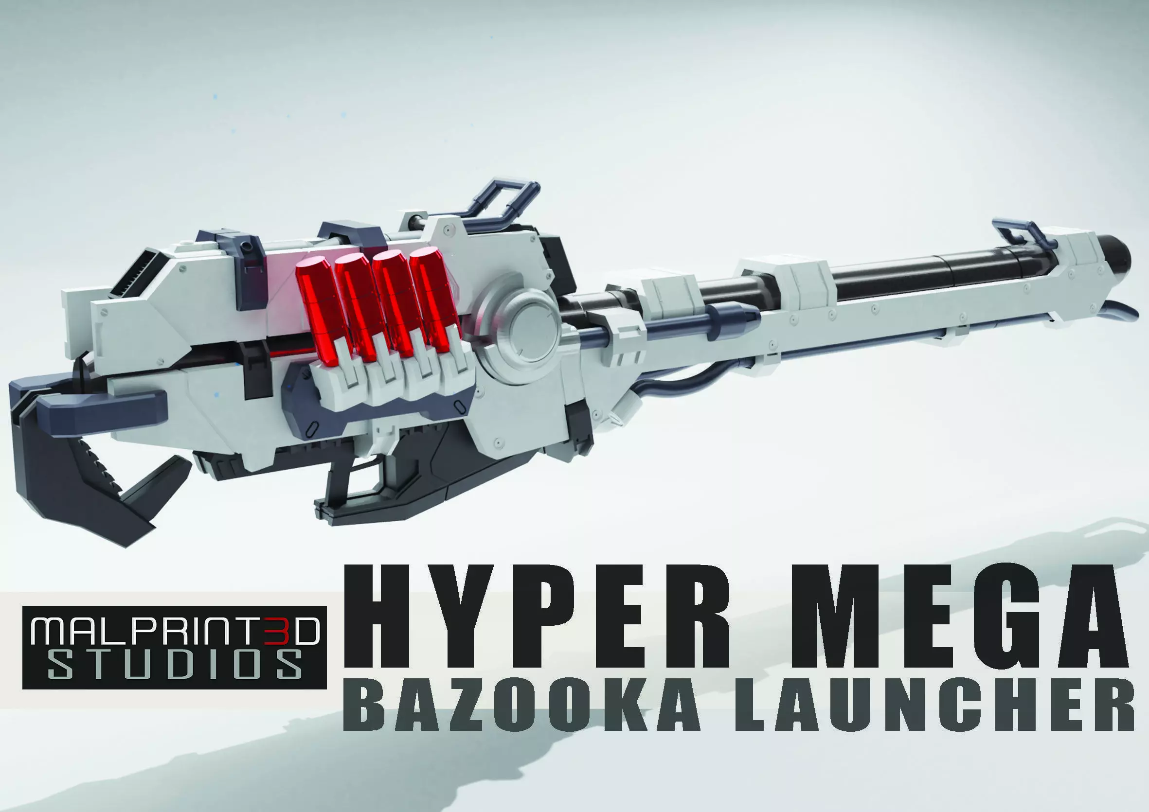 Hyper Mega Bazooka Launcher MG Scale 3D print model_0