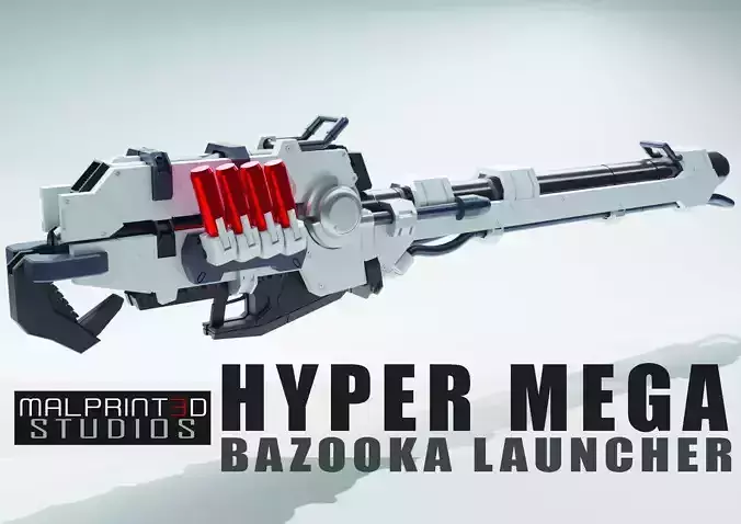 Hyper Mega Bazooka Launcher MG Scale 3D print model