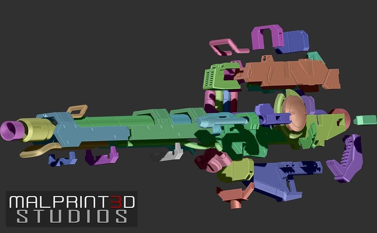 Hyper Mega Bazooka Launcher MG Scale 3D print model_2